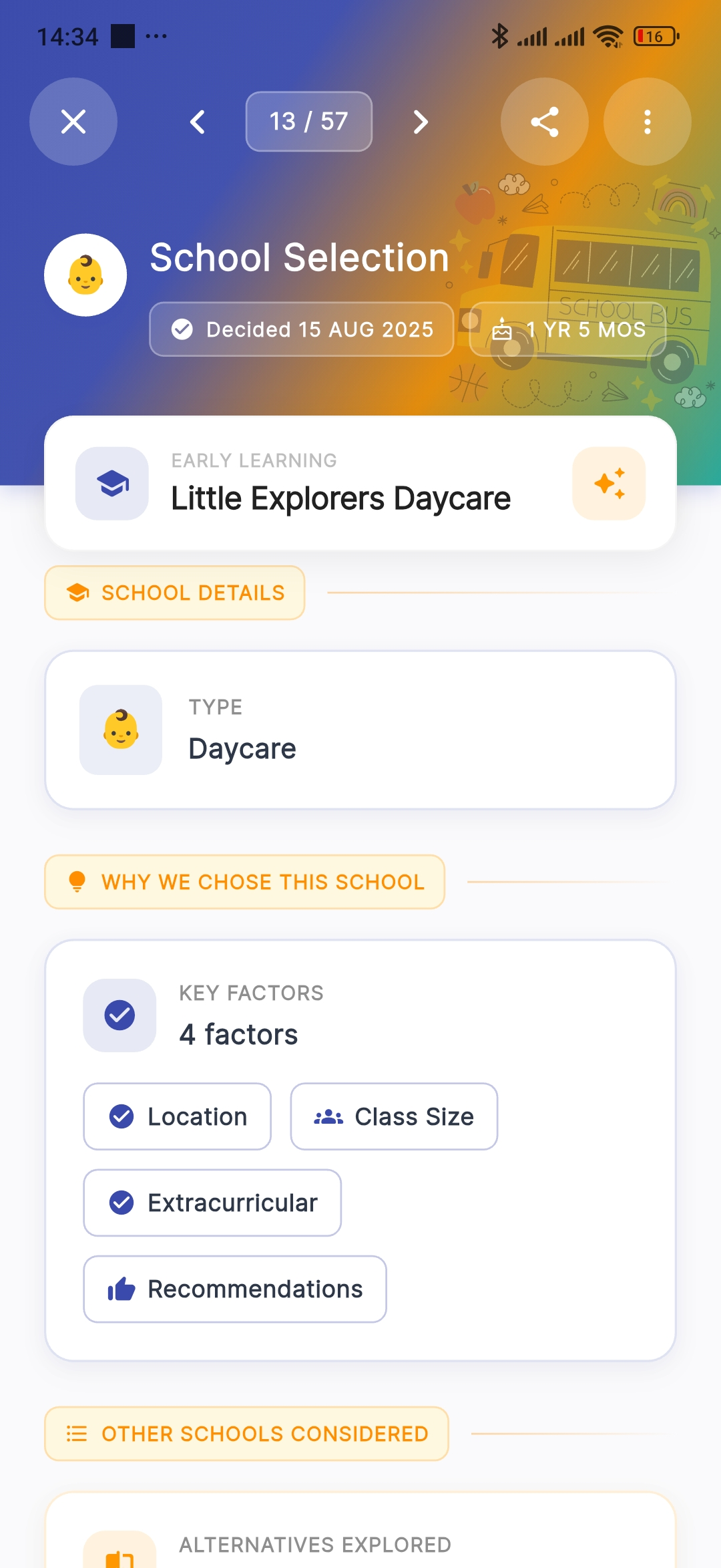 Document school milestones